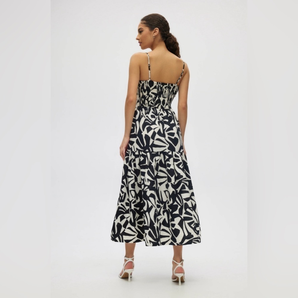 Christian Lacroix black and white tiered linen midi dress size medium - Picture 3 of 16